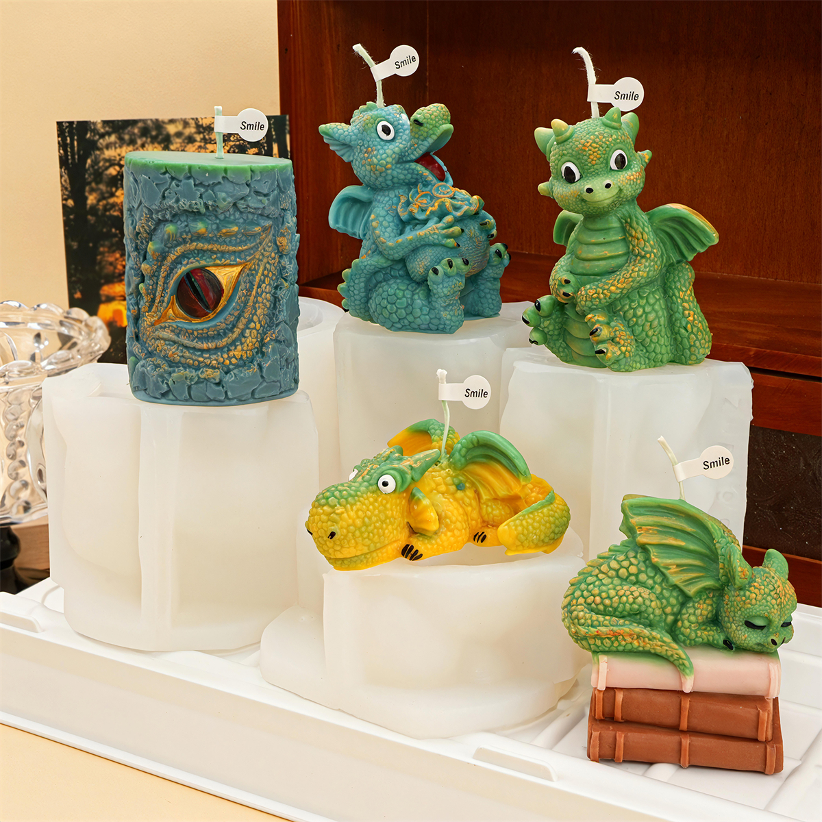 Soap Making Books - Cute Sleeping Dragon Candle Mold 3D