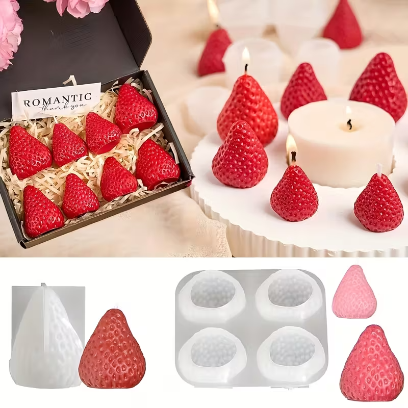 Soap Making Tutorial - Strawberry Silicone Candle Mold for DIY