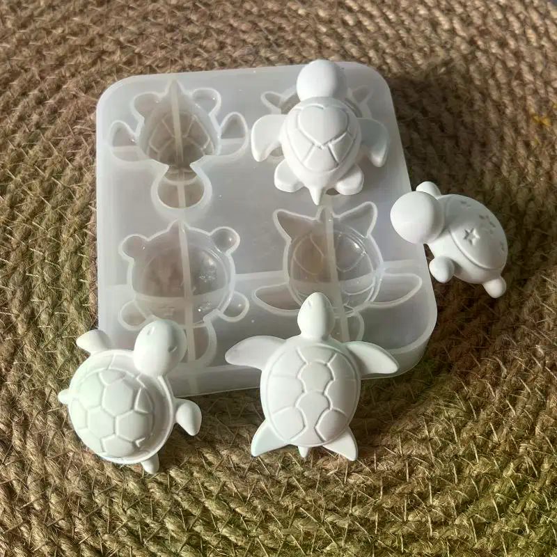 Soap Making Dish - Four Turtles Plaster Silicone Molds DIY