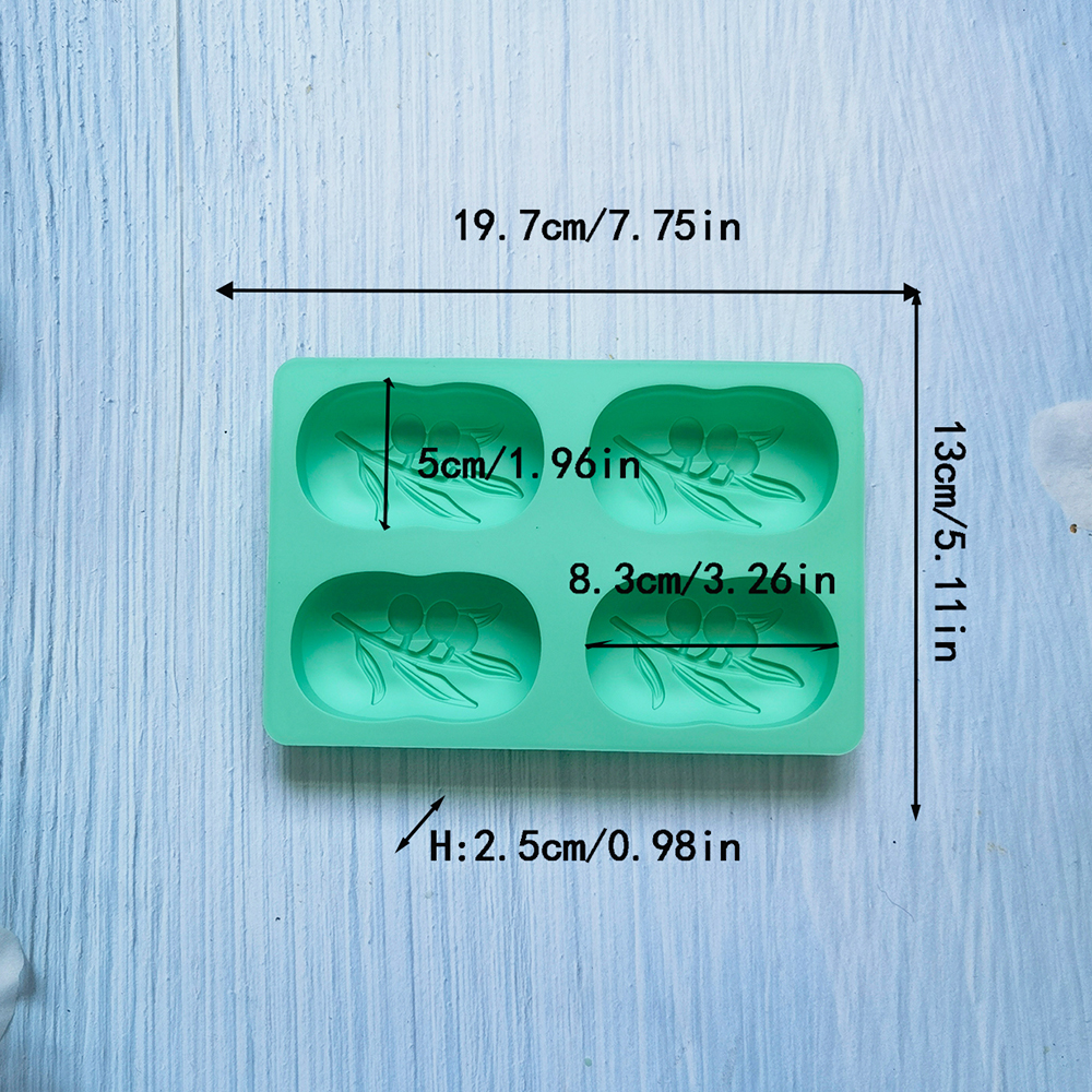 4 Cavities Oval Olive Tree Sil - Soap Making Lye のレビューと価格