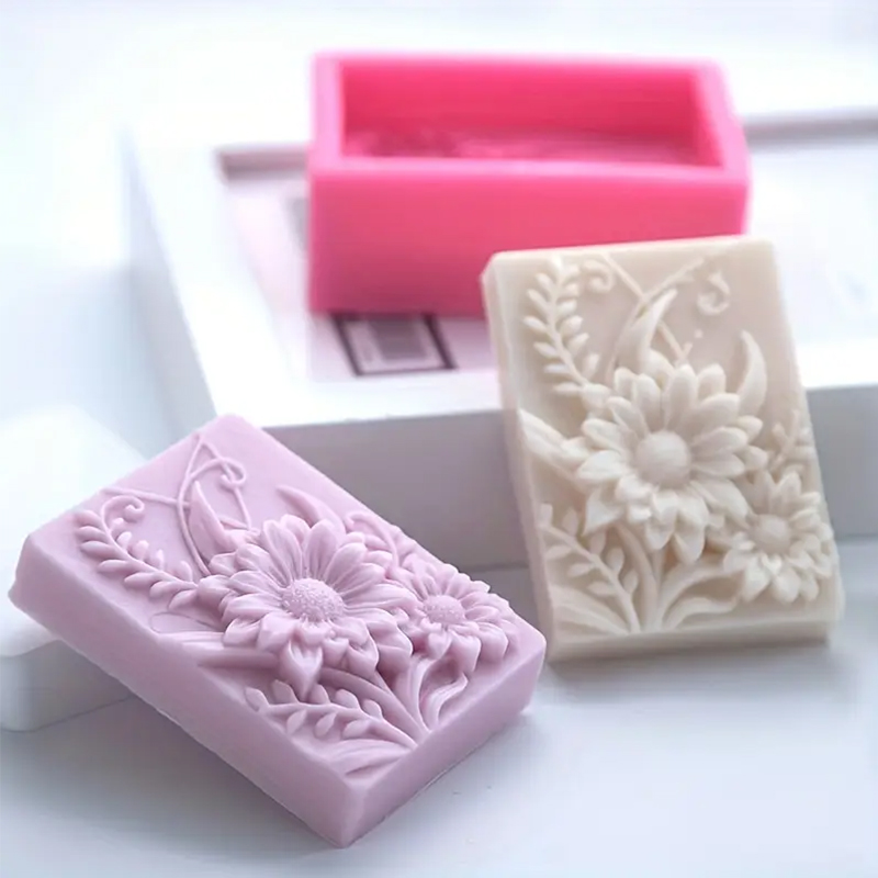 3D Flower Square Soap Silicone - Soap Making Lye のレビューと価格