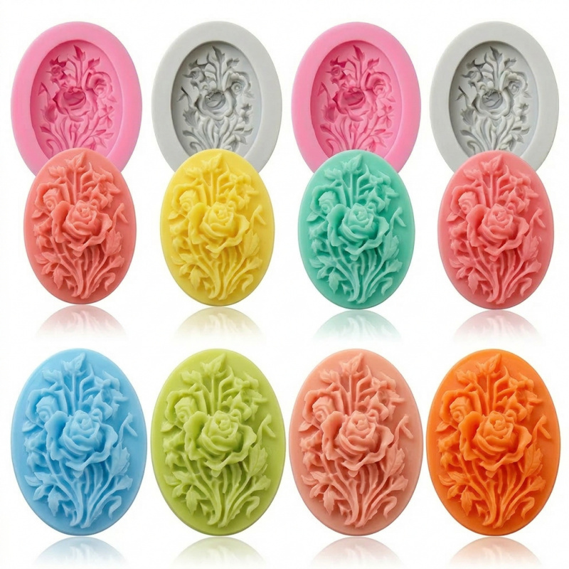 4 Silicone mold with flower sh - Soap Making Tutorial のレビューと価格