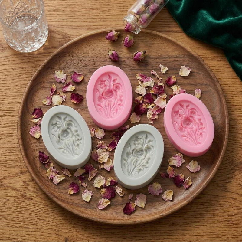 4 Silicone mold with flower sh - Soap Making Tutorial のレビューと価格