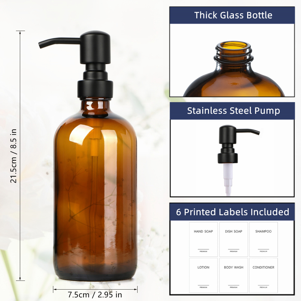 Amber Glass Soap Dispenser wit - Soap Making Pot のレビューと価格