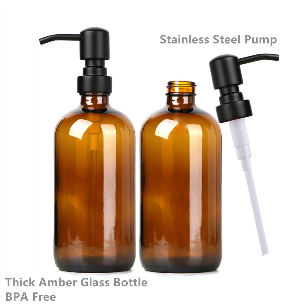 Amber Glass Soap Dispenser wit - Soap Making Pot のレビューと価格